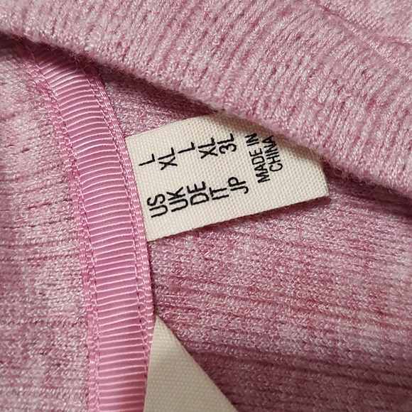 New Heather Pink Bridge Hampton V-Neck Isaac Mizrahi Sweater sz Large - Picture 5 of 10